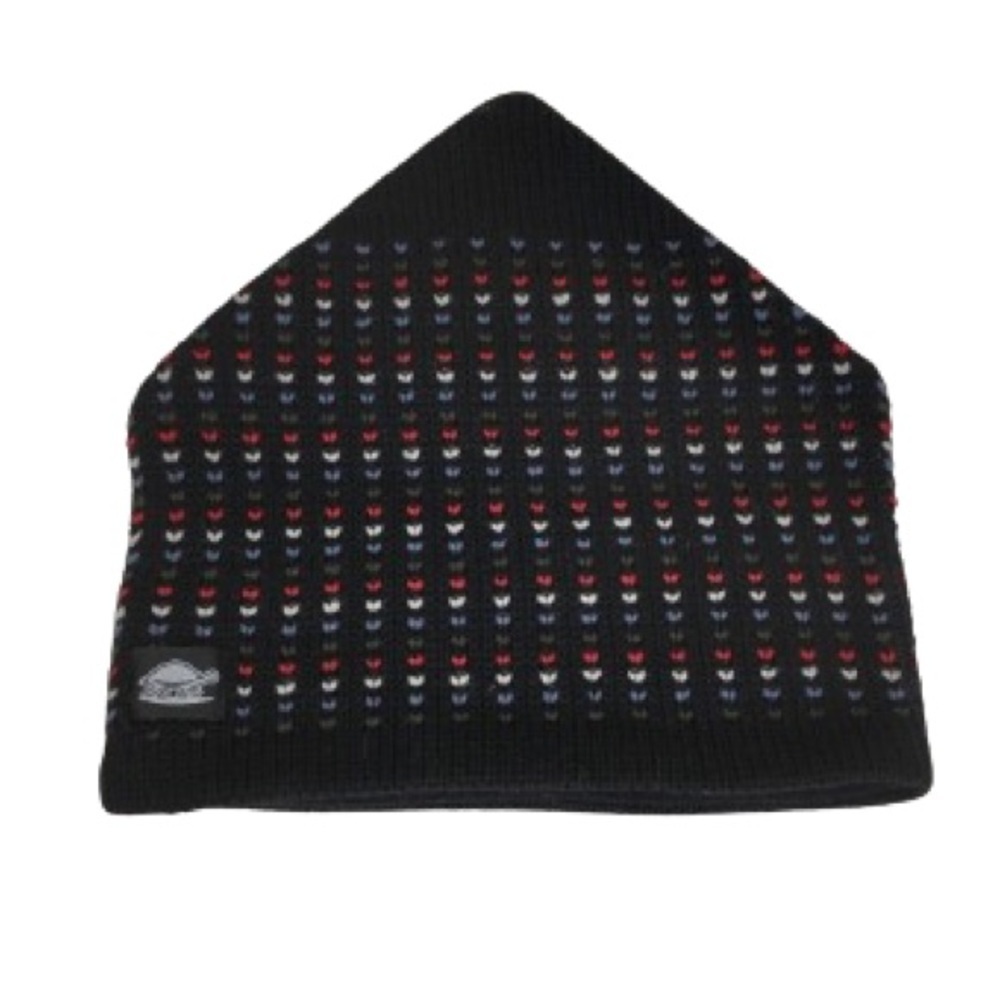 Vintage Turtle Fur Wool Beanie Winter Hat Ski Hat Black Colorful Polka Dots